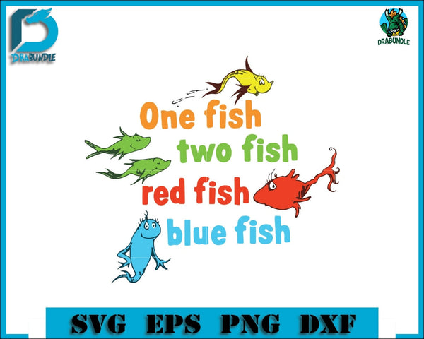 One Fish Two Red Blue Svg Png Dxf Eps File Dr000105