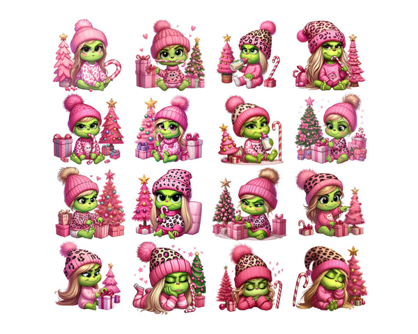 Pink Baby grinch png, Boujee Grinch png, cute grinchmas png, Christmas png sublimation design, Green guy png, Instant Download