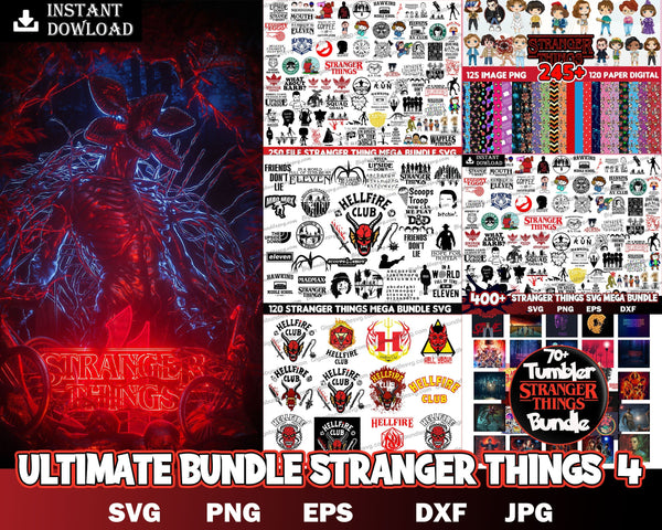 Ultimate Bundle Stranger Things SVG Bundle, Stranger Things PNG Bundle, Stranger Things Bundle, Stranger Things Cut Files, Stranger Things Prints Font Svg