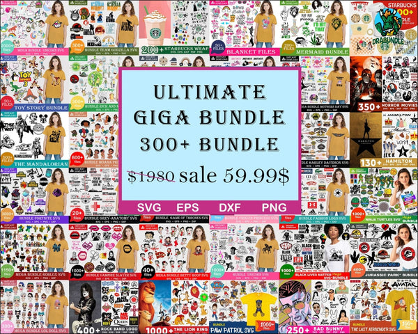 The Ultimate Giga Bundle Svg Mega Bundle Combo 300+